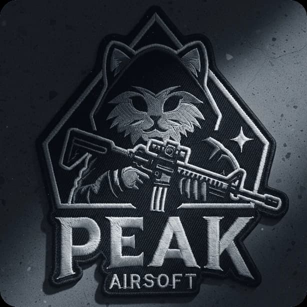 Peak Airsoft embroidered patch mockup